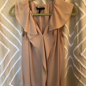BCBGMAXAZRIA blush ruffle blouse